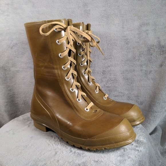 Vtg. Super Wearmaster Quality Insulated Steel Shank Boots Olive Green Mens 10 main image 7